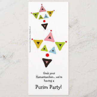 Hamantaschen Clowns Purim Party Invitation Kaart