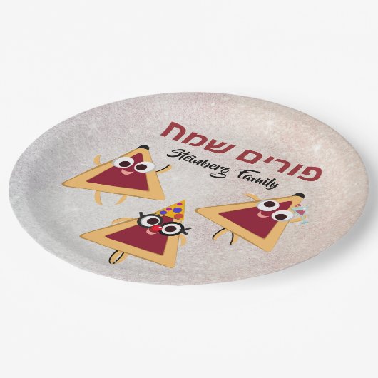 Hamantaschen Hamentash Hebrew Happy Purim Papieren Bordje (Gekanteld)