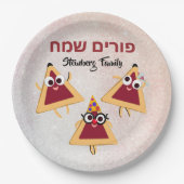 Hamantaschen Hamentash Hebrew Happy Purim Papieren Bordje (Voorkant)