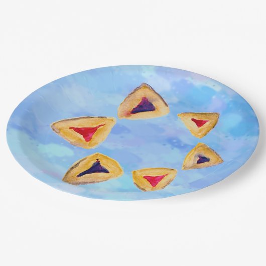 Hamantaschen Party Borden Papieren Bordje (Gekanteld)