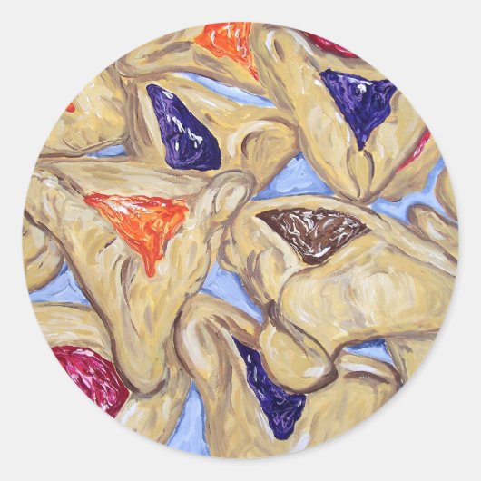 Hamantaschen Ronde Sticker (Voorkant)