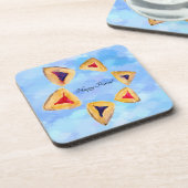 Hamantaschen Star Purim Bier Onderzetter (Linkerzijde)