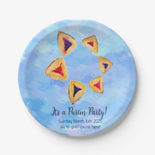 Hamantaschen Star Purim Party Papieren Bordje (Voorkant)