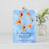 Hamantaschen Star Purim Party Uitnodigingsbijlage Informatiekaartje (Staand voorkant)