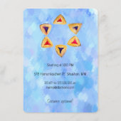 Hamantaschen Star Purim Party Uitnodigingsbijlage Informatiekaartje (Achterkant)