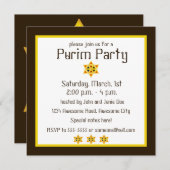 Hamantashen ster van David Purim uitnodiging (Voorkant / Achterkant)