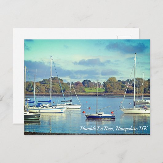 Hamble Le Rice Waters Edge Hampshire Briefkaart (Voorkant / Achterkant)