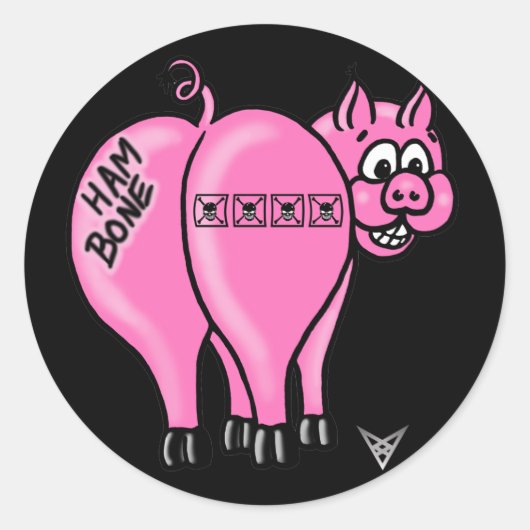 hambone-sticker ronde sticker (Voorkant)