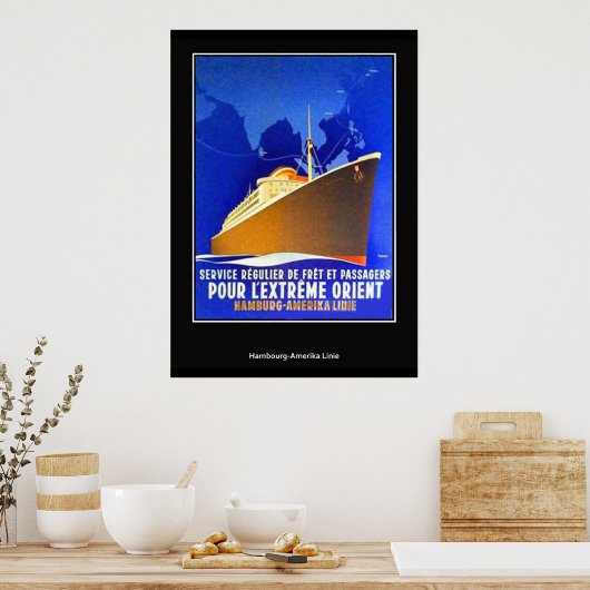 Hambourg-New York  Retro Print (Keuken)