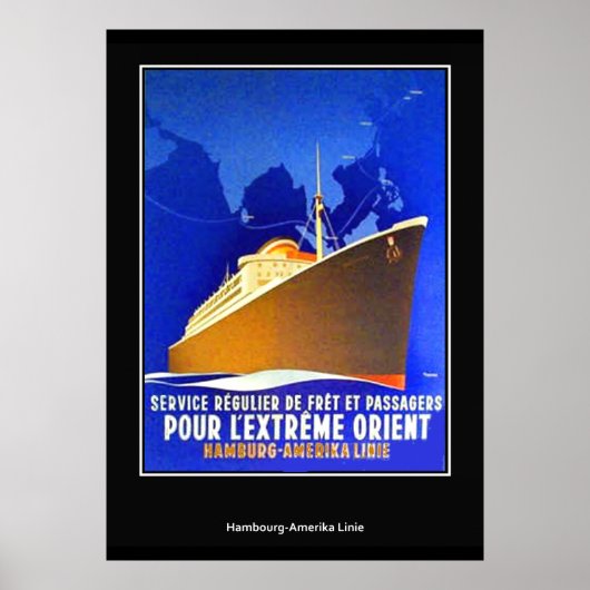 Hambourg-New York vintage Retro Print (Voorkant)