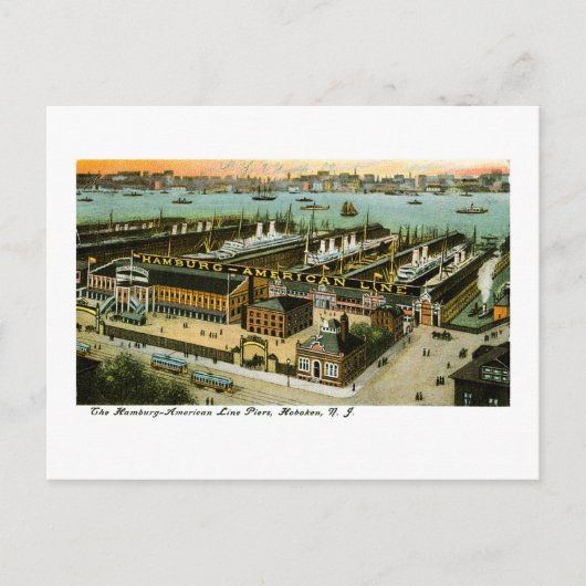 Hamburg-American Line, Hoboken, New Jersey Briefkaart (Voorkant)