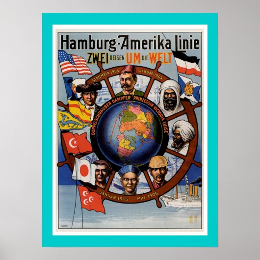 Hamburg American Line Poster (Voorkant)