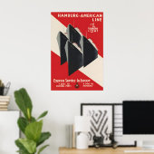 Hamburg American Line Poster Express Diensten naar (Thuiskantoor)