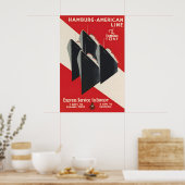 Hamburg American Line Poster Express Diensten naar (Keuken)