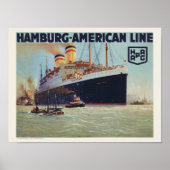 Hamburg-American Line Vintage Poster 1925 (Voorkant)