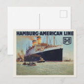 Hamburg-American Line Vintage Poster 1925 Briefkaart (Voorkant / Achterkant)