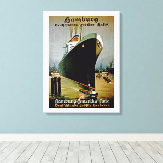 Hamburg-Amerika Canvas Afdruk (Insitu (Houten vloer))