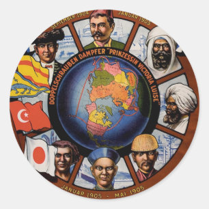 Hamburg Amerika Line Poster Ronde Sticker