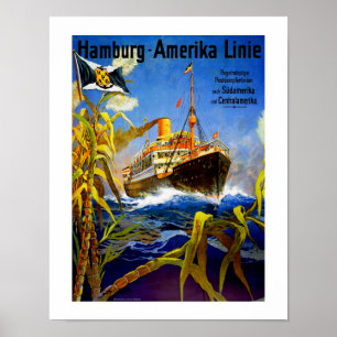Hamburg Amerika naar Zuid-Amerika Poster