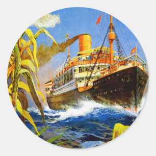 Hamburg Amerika naar Zuid-Amerika Ronde Sticker