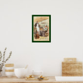 Hamburg-Amerika~SS Furst Bismark~Man/Vrouw op het  Poster (Keuken)