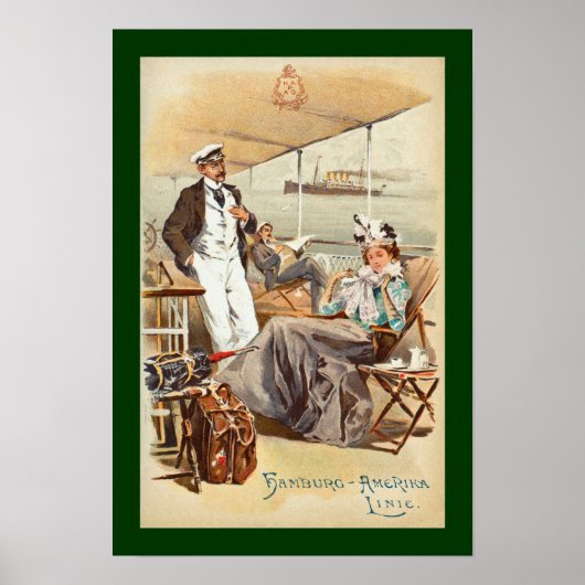 Hamburg-Amerika~SS Furst Bismark~Man/Vrouw op het  Poster (Voorkant)