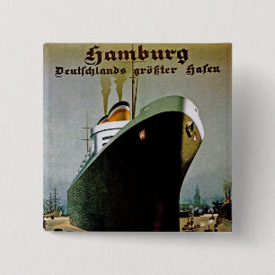 Hamburg-Amerika Vierkante Button 5,1 Cm