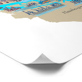 Hamburg benadrukt kaart poster (Hoek)