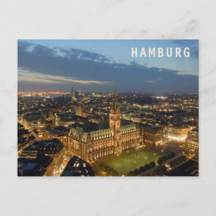 Hamburg bij nacht Briefkaart