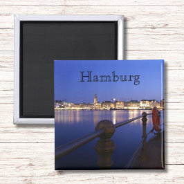 Hamburg Binnenalster blaue Stunde Magnet