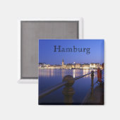 Hamburg Binnenalster blaue Stunde Magnet (Voorkant / Achterkant)