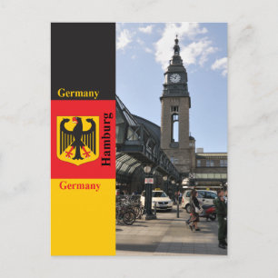 Hamburg. Centraal spoorwegstation Briefkaart
