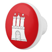 Hamburg city flag Germany symbol Keramische Knop (Rechts)