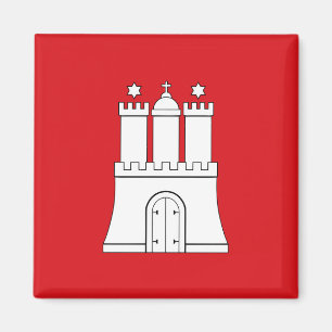 Hamburg city flag Germany symbol Magneet