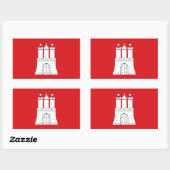 Hamburg city flag Germany symbol Rechthoekige Sticker (Vel)