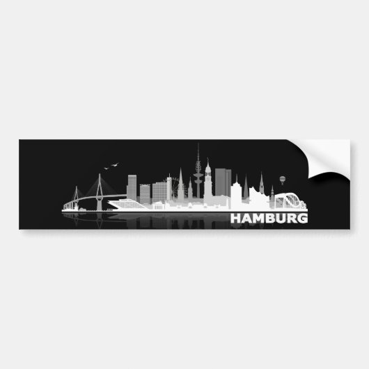 Hamburg City Skyline Autoaufkleber / Aufkleber Bumpersticker (Voorkant)