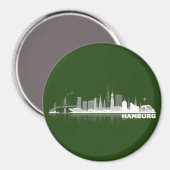 Hamburg City Skyline Magnet / kühlschrankmagnet (Voorkant / Achterkant)