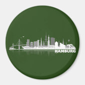 Hamburg City Skyline Magnet / kühlschrankmagnet (Voorkant)