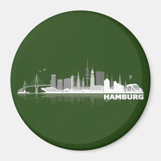 Hamburg City Skyline Magnet / kühlschrankmagnet (Voorkant)