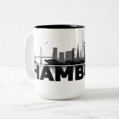 Hamburg City Skyline Tasse / Becher Tweekleurige Koffiemok (Voorkant links)