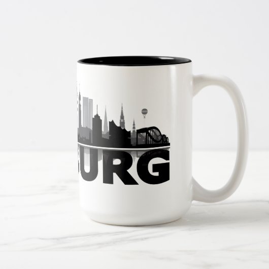 Hamburg City Skyline Tasse / Becher Tweekleurige Koffiemok (Rechts)