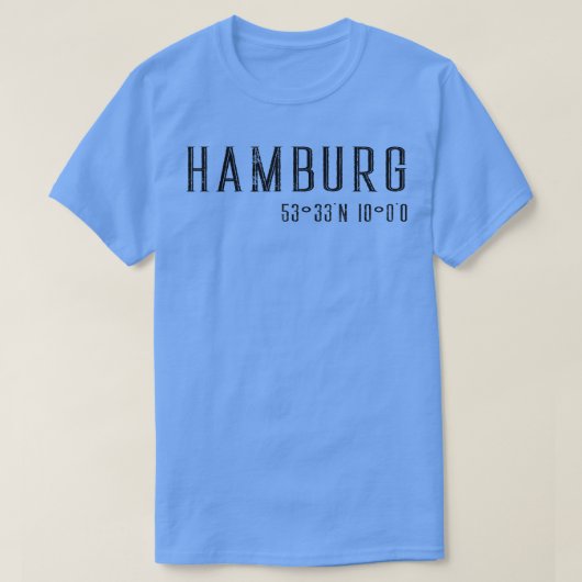Hamburg coördinaten 1 t-shirt (Design voorkant)
