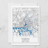 Hamburg Deutschland Duitsland City Map Coordinates Feestdagenkaart (Voorkant)
