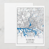 Hamburg Deutschland Duitsland City Map Coordinates Feestdagenkaart (Voorkant / Achterkant)