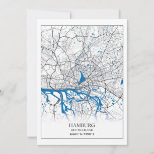 Hamburg Deutschland Duitsland City Map Coordinates Feestdagenkaart