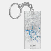 Hamburg Deutschland Duitsland City Map Coordinates Sleutelhanger (Voorkant Links)