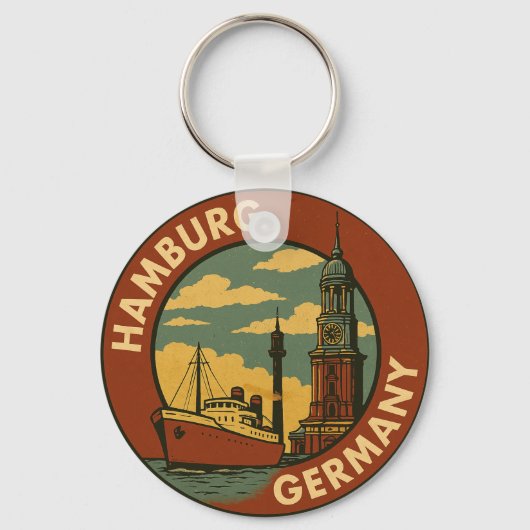 Hamburg Duitse havenstad Sleutelhanger (Voorkant)