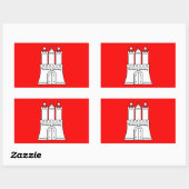 Hamburg, Duitse vlag Rechthoekige Sticker (Vel)