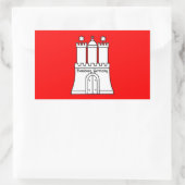 Hamburg, Duitse vlag Rechthoekige Sticker (Tas)