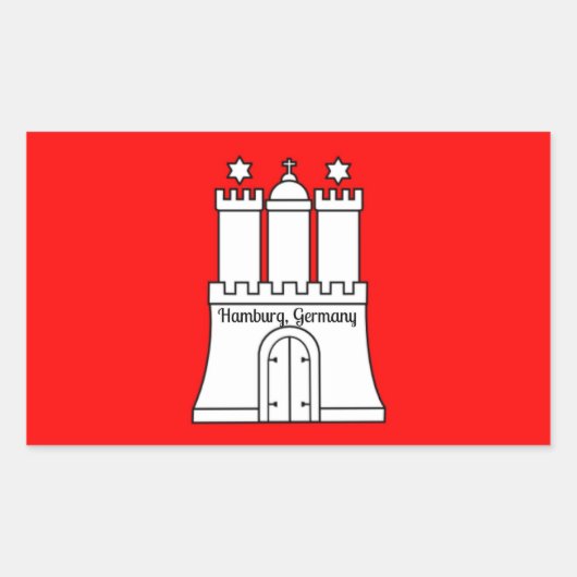 Hamburg, Duitse vlag Rechthoekige Sticker (Voorkant)